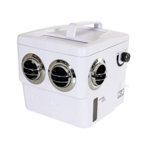 Transcool E3 12V portable air cooler in white for Pets, RV's, tents, truck sleepers, caravans and camping